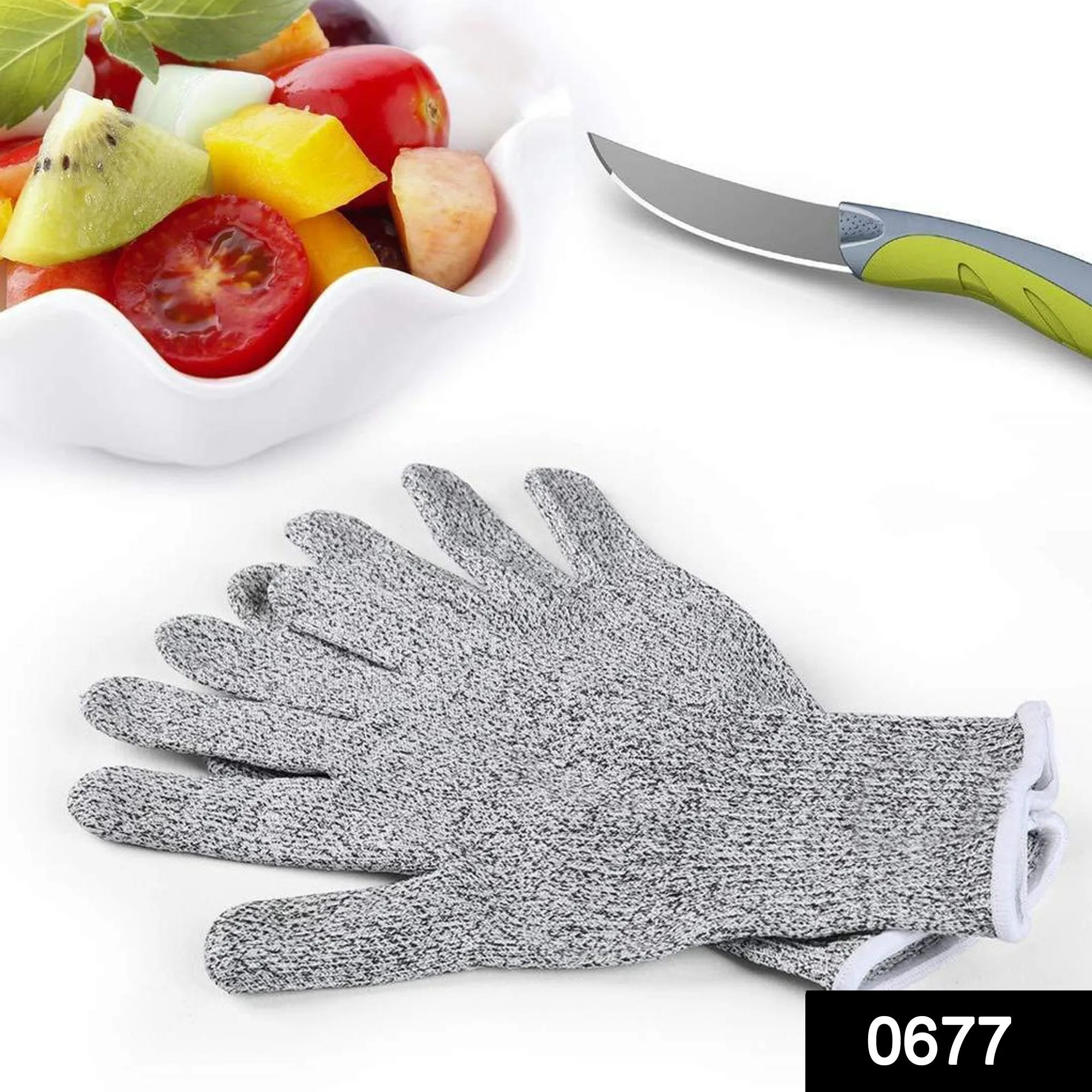 0677 Anti Cutting Resistant Hand Safety Cut-Proof Protection Gloves  (Multicolour)