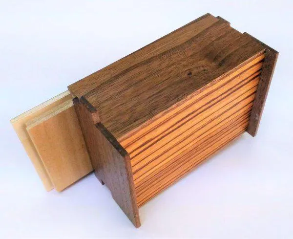 4 Sun 14 Step Natural Zebra Wood Japanese Puzzle Box