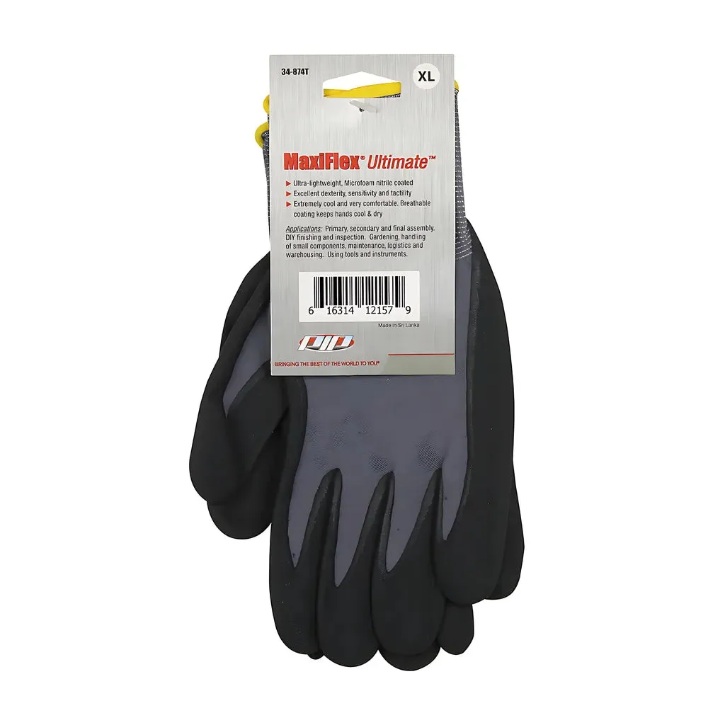 ATG 34-874/L Seamless Knit Nylon/Elastane Glove with Nitrile Coated MicroFoam Grip on Palm & Fingers - Touchscreen Compatible