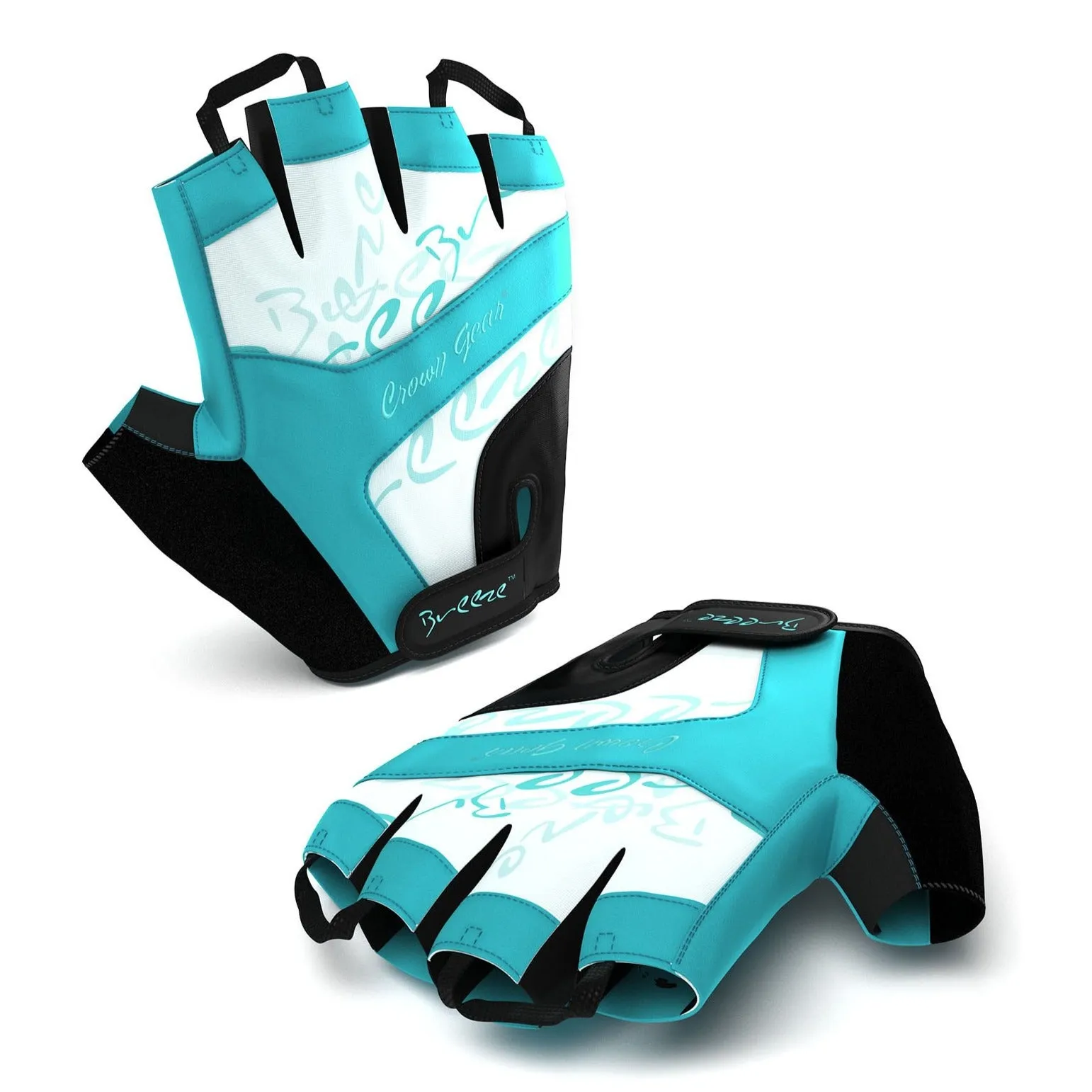 Breeze Women's Biking Cycling Gloves - with Adjustable Wrist Closure and Pull-Off Tapes - Teal