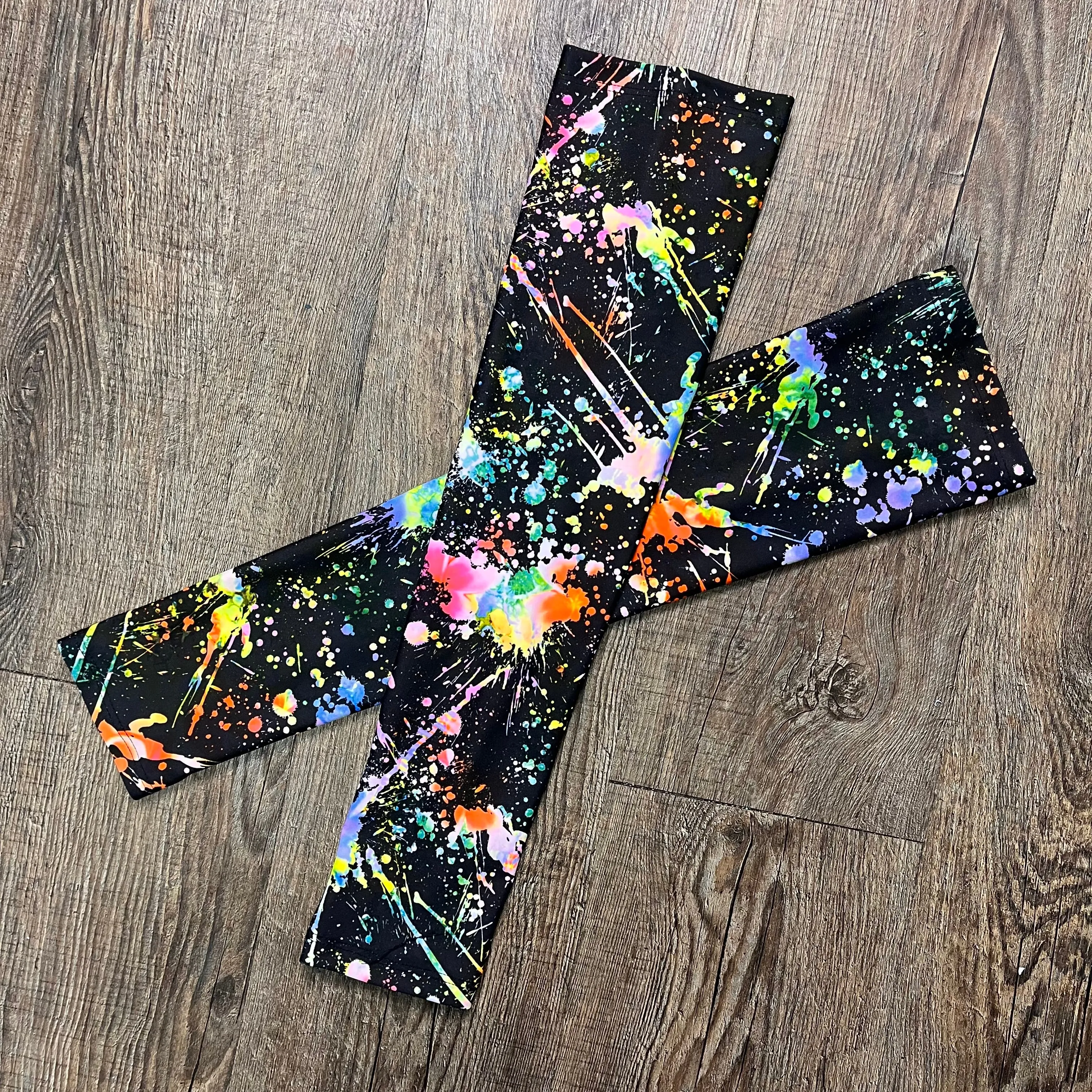 Compression Arm Sleeves in Splatter Print Spandex