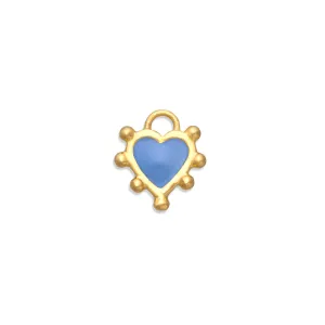 Cornflower Blue Boho Heart Charm