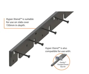 Danley Hyper Xtend Edge Protection System for extending slabs. Suitable slabs 150mm and over