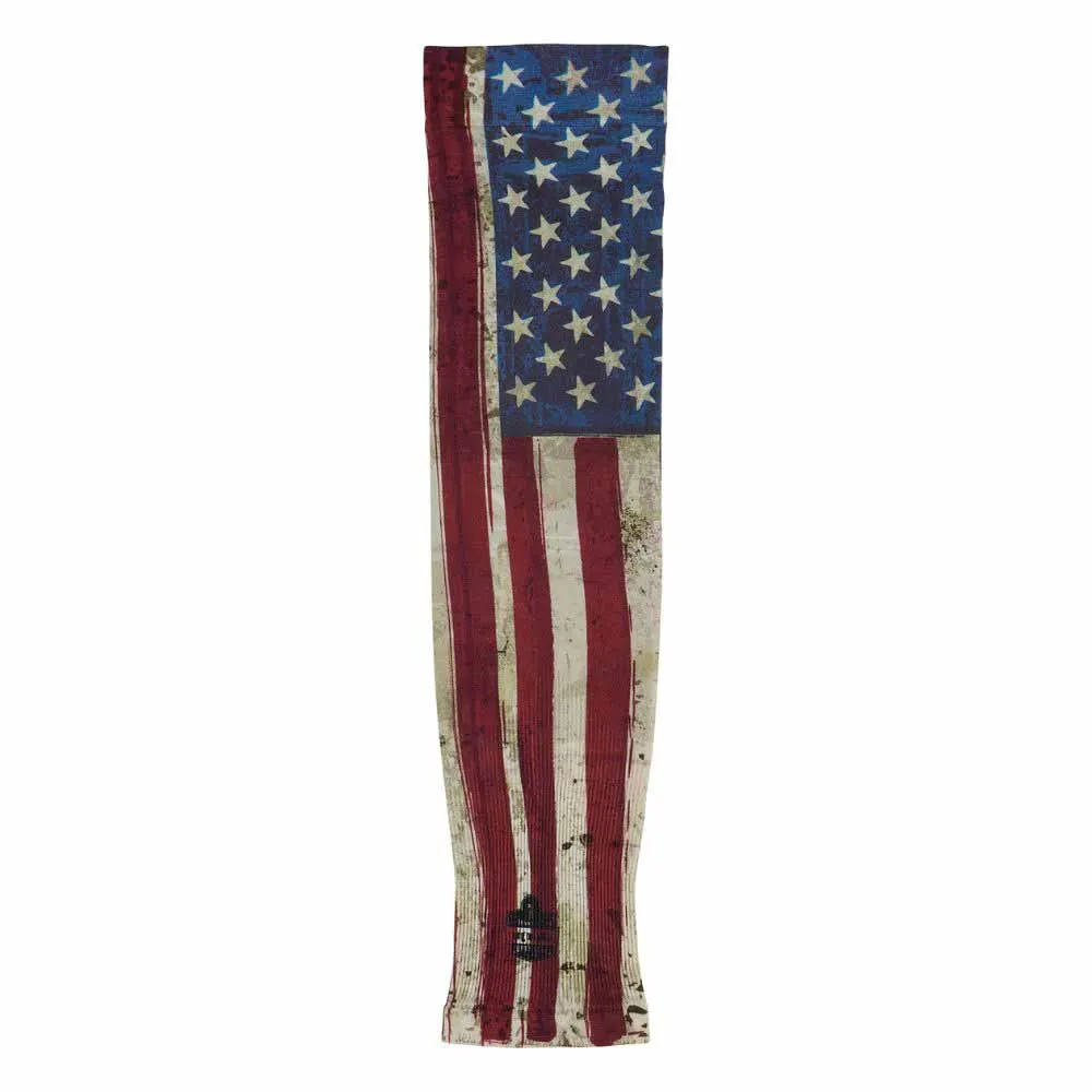 Ergodyne 12194 6695 XL/2XL American Flag Sun Protection Arm Sleeves Pair