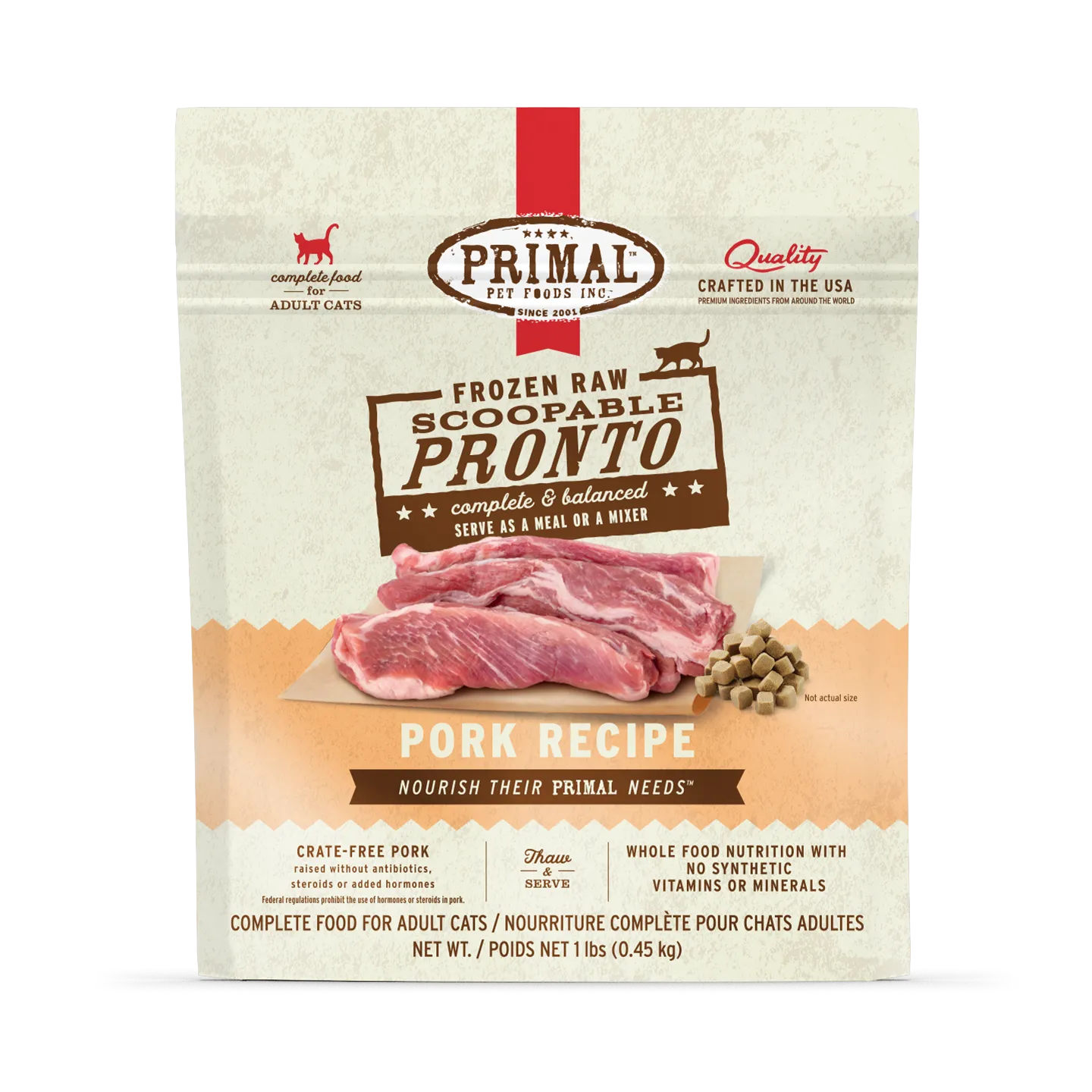 Frozen Raw Scoopable Pronto Cat Food <br> Pork Recipe