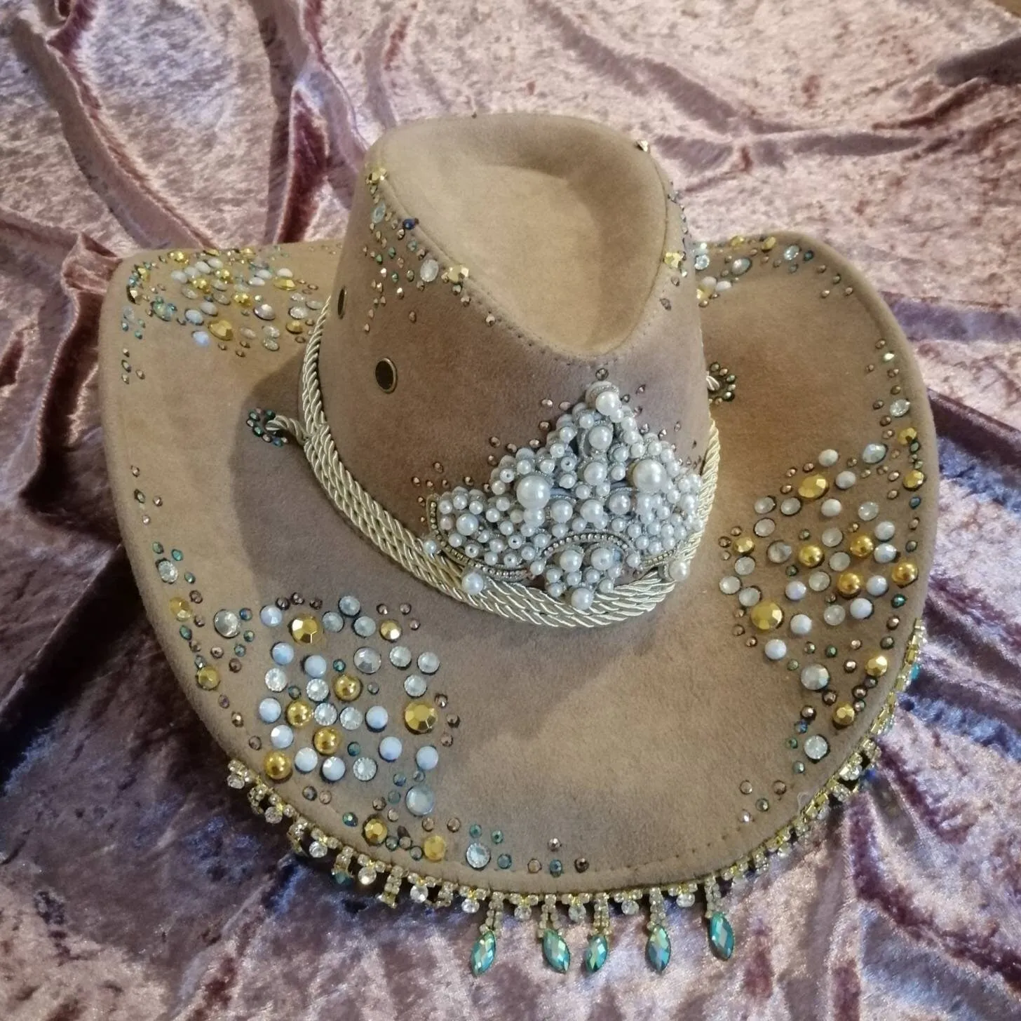 Golden Hour Western Hat • Rhinestone Cowboy Festival Hat