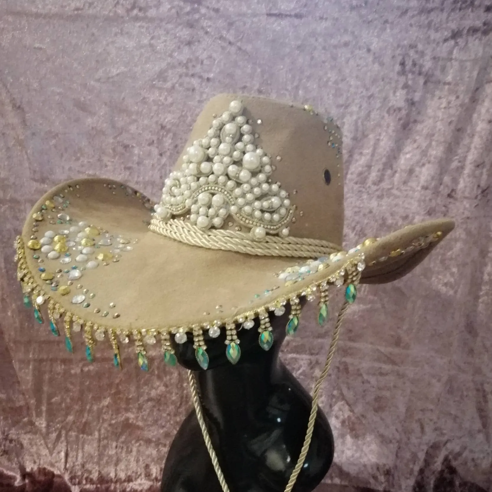 Golden Hour Western Hat • Rhinestone Cowboy Festival Hat