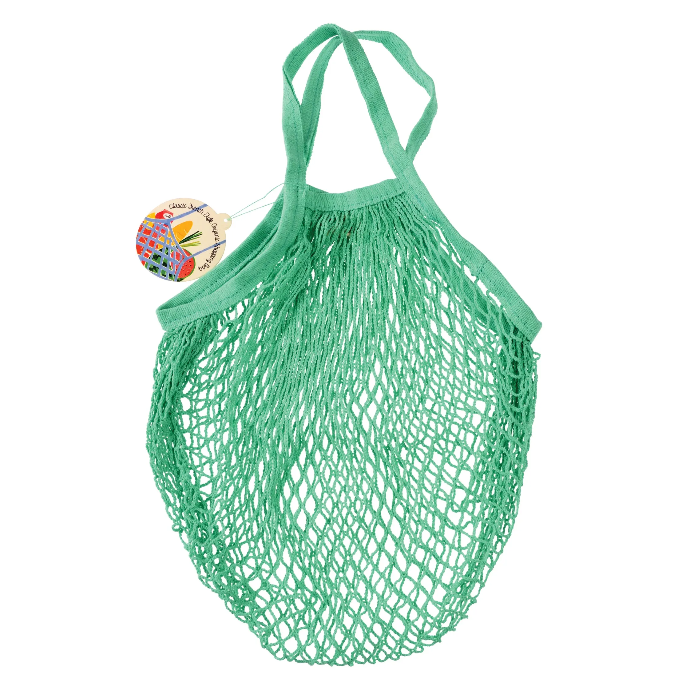 Green organic string shopping bag