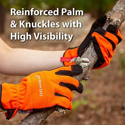 High Visibility Gloves, Fitted Wrists, Reinforced Palm and Knuckle (3 Pairs)