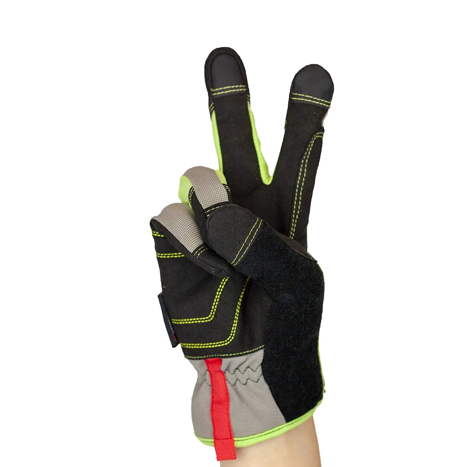 High Visibility Reinforced Palm, Tech Gloves, Fitted Wrists (2 Pairs)