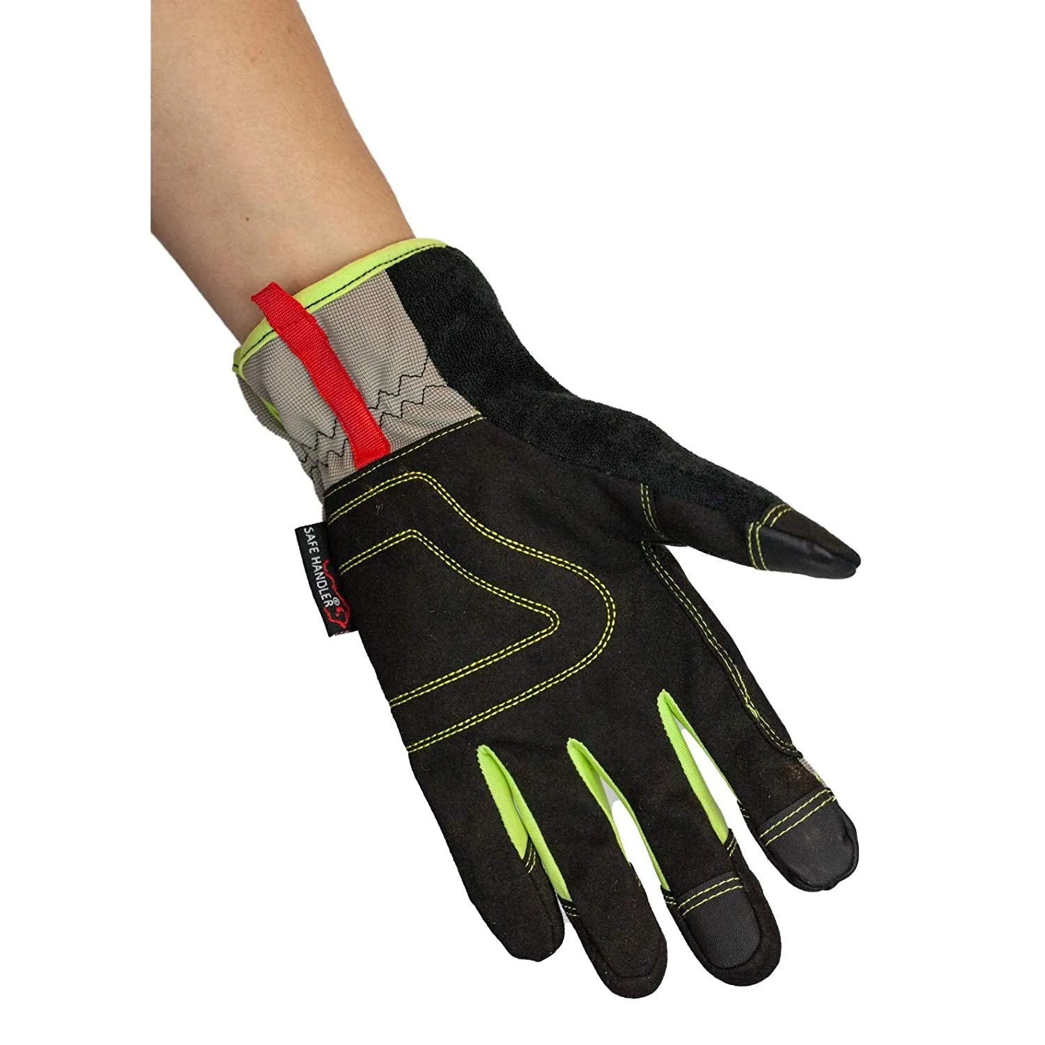 High Visibility Reinforced Palm, Tech Gloves, Fitted Wrists (2 Pairs)