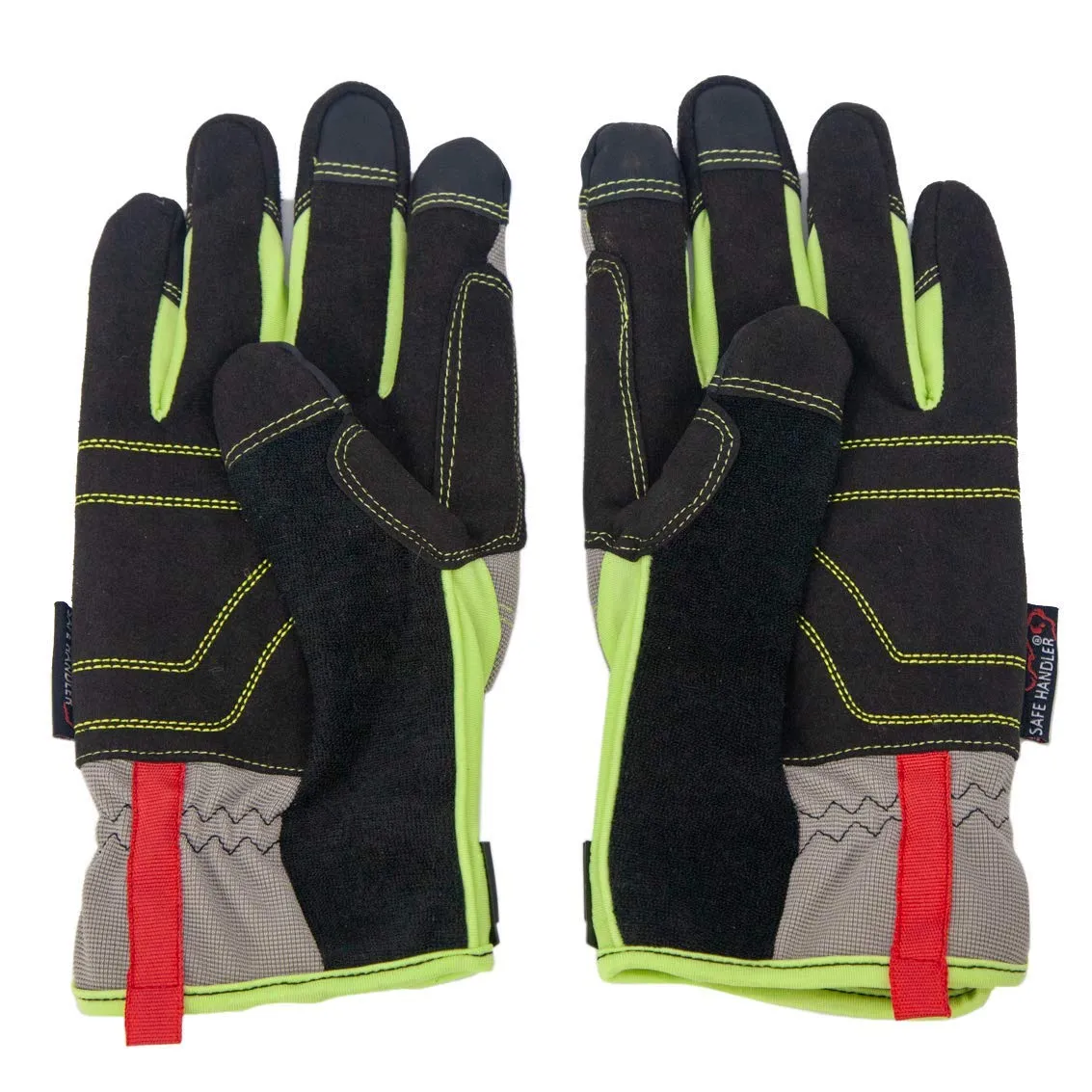 High Visibility Reinforced Palm, Tech Gloves, Fitted Wrists (2 Pairs)