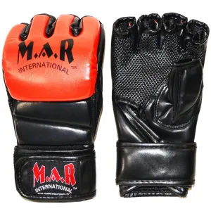 MAR-234B Black/Red Synthetic Leather MMA Gloves