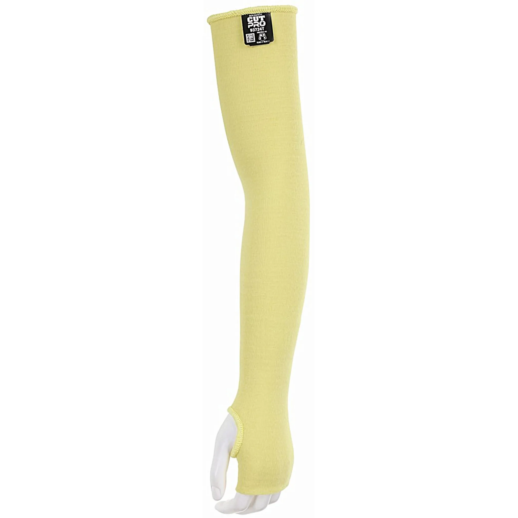 MCR Safety 93724T Cut Resistant Sleeve 24" with Thumbhole, Yellow, 1 Each