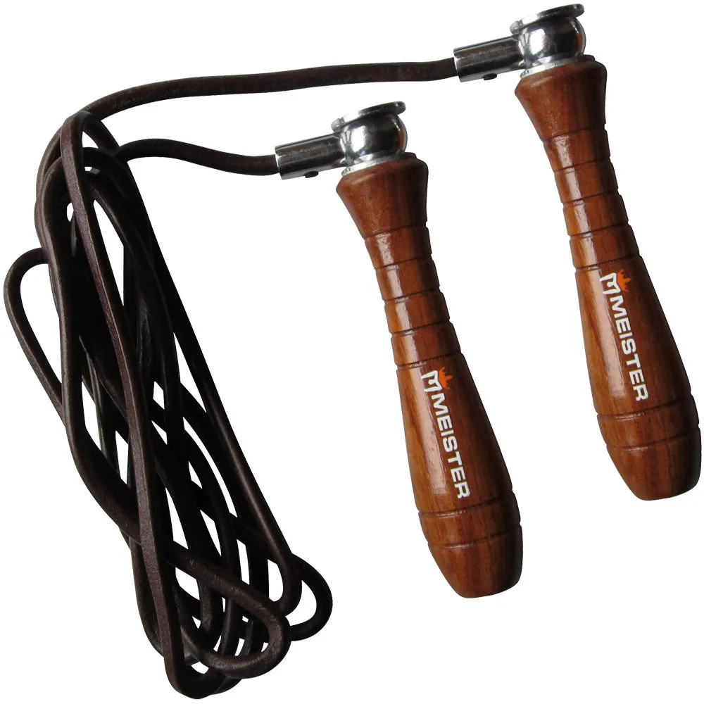 Meister Weighted Wood & Leather Speed Rope