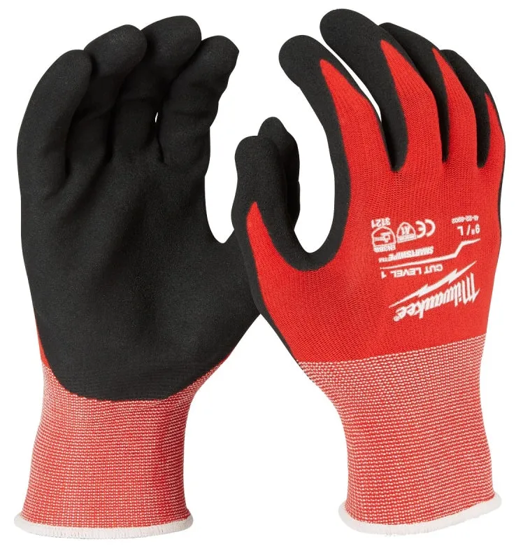 Milwaukee 48-22-8903 Gloves, Unisex, XL, 7.77 to 7.97 in L, Nitrile, Red :PR: QUANTITY: 1