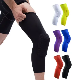 Padded Compression Knee Sleeves - Basketball, Wrestling & Volleyball HexPads!