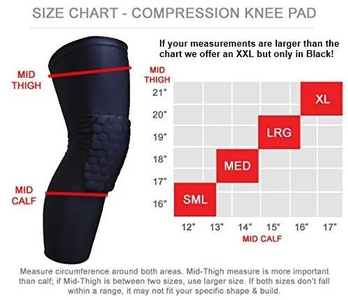 Padded Compression Knee Sleeves - Basketball, Wrestling & Volleyball HexPads!