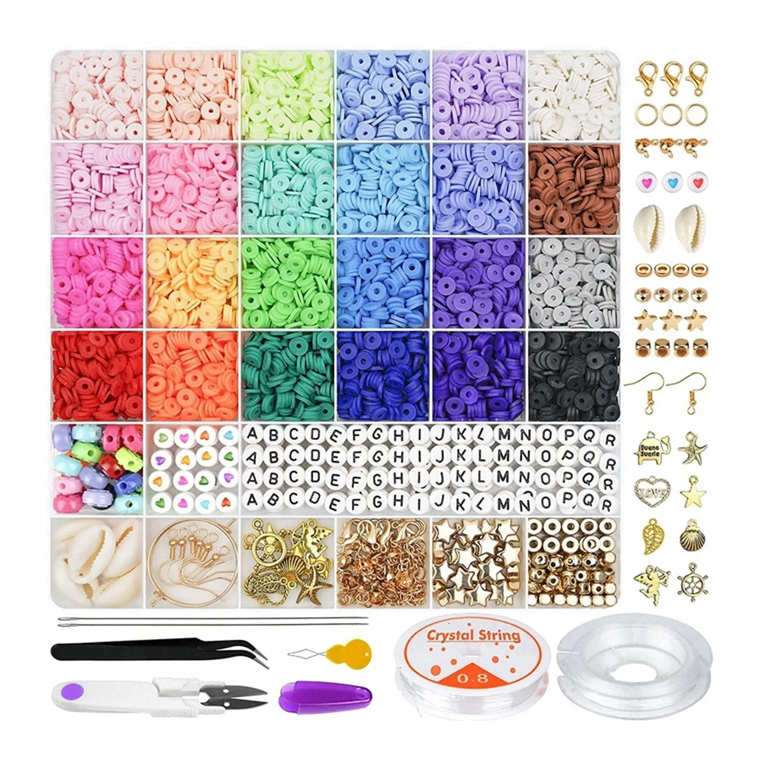 Poppy Crafts Clay & Letter Bead Kit 6000pcs