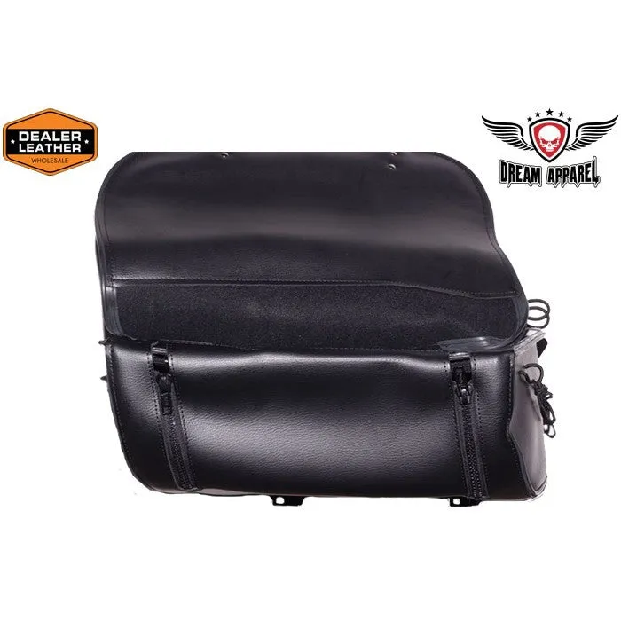 PVC Waterproof Plain Motorcycle Saddlebag Zip Off Bag 14.75" x 6.50" x 12"