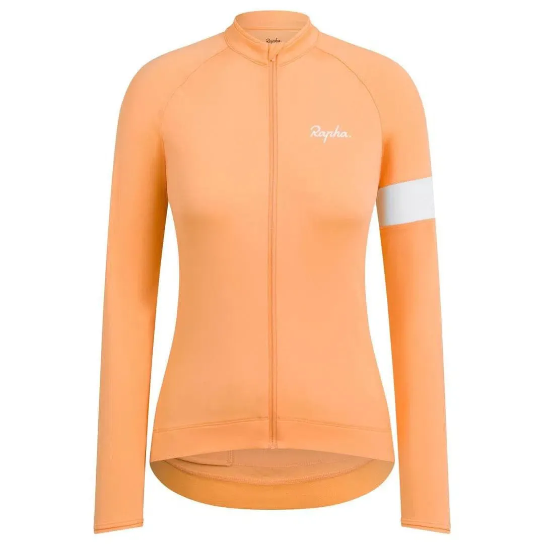 RAPHA Core Long Sleeve Women Jersey - PCW Peach/White