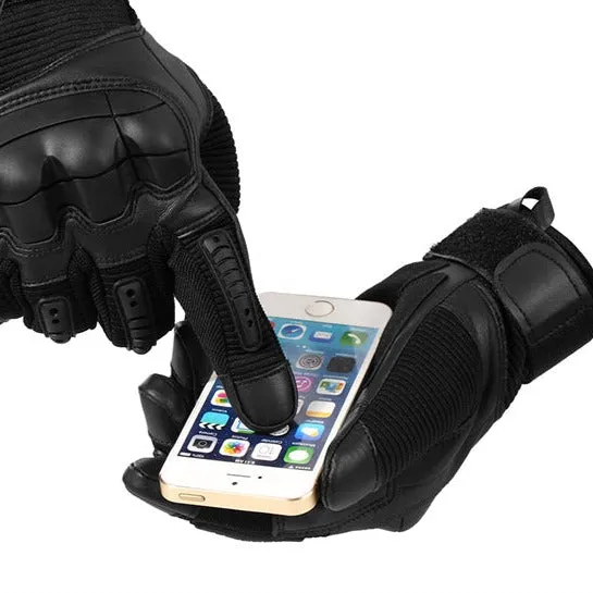 Rubber Hard Knuckle Full Finger Gloves