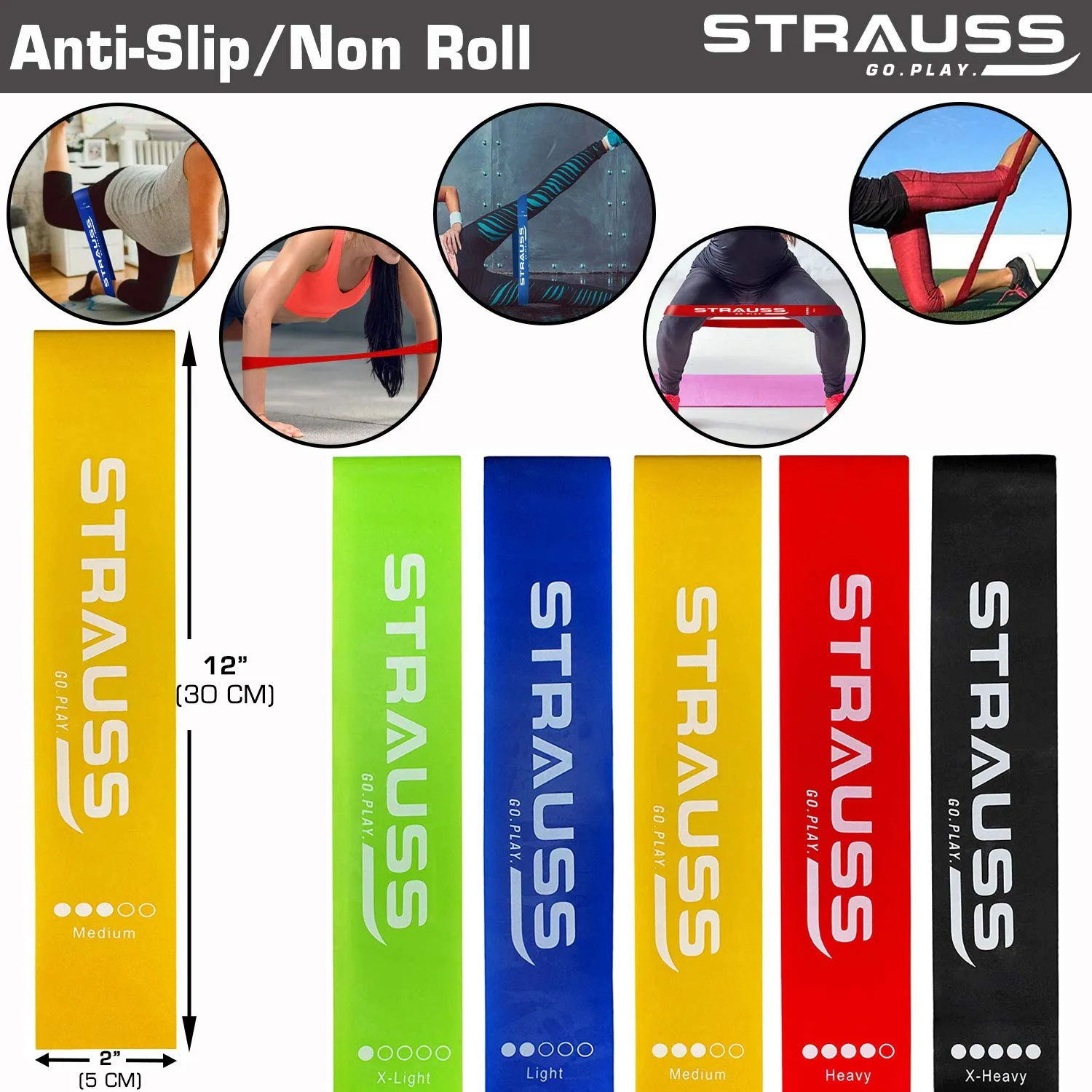 Strauss Latex Band, (Set of 5) with Toning Tube