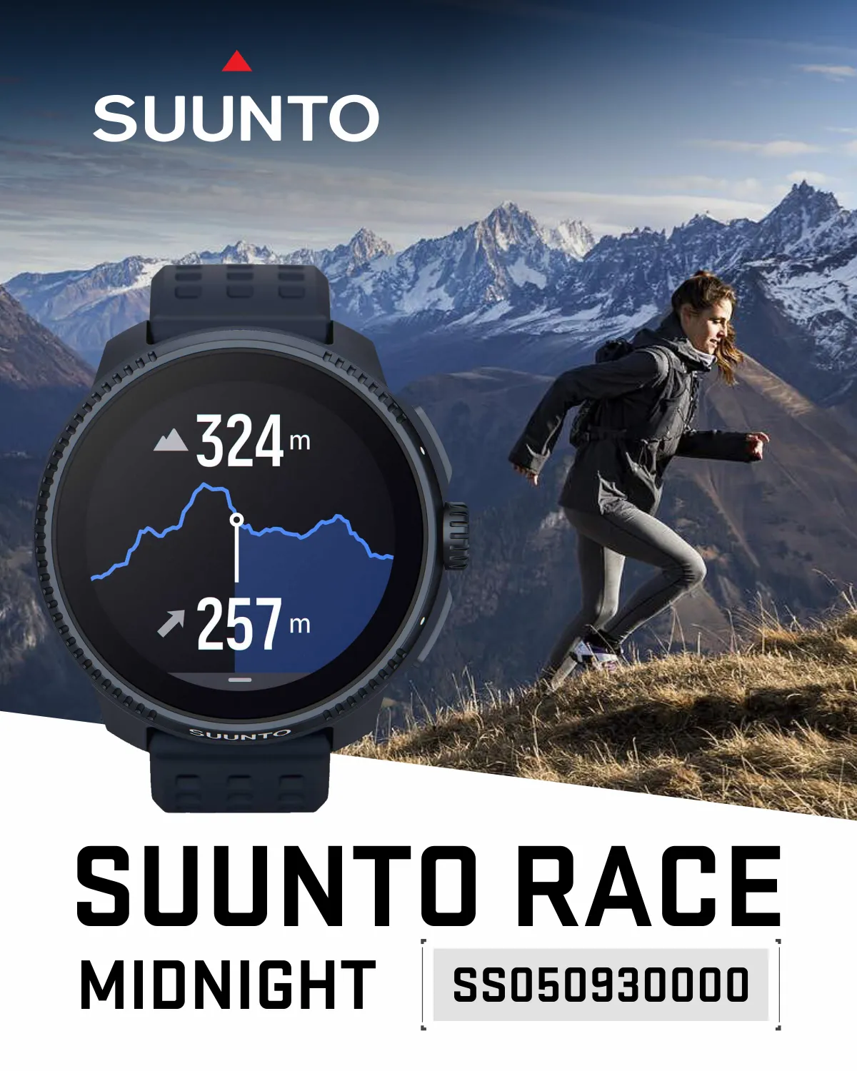 SUUNTO Race Sports 49 mm Smartwatch, GPS Tracker w/Clearer AMOLED Touchscreen, Dual-Band GNSS & Global Offline Map, 26-Day Standby with Wearable4U Power Bank SQ Bundle