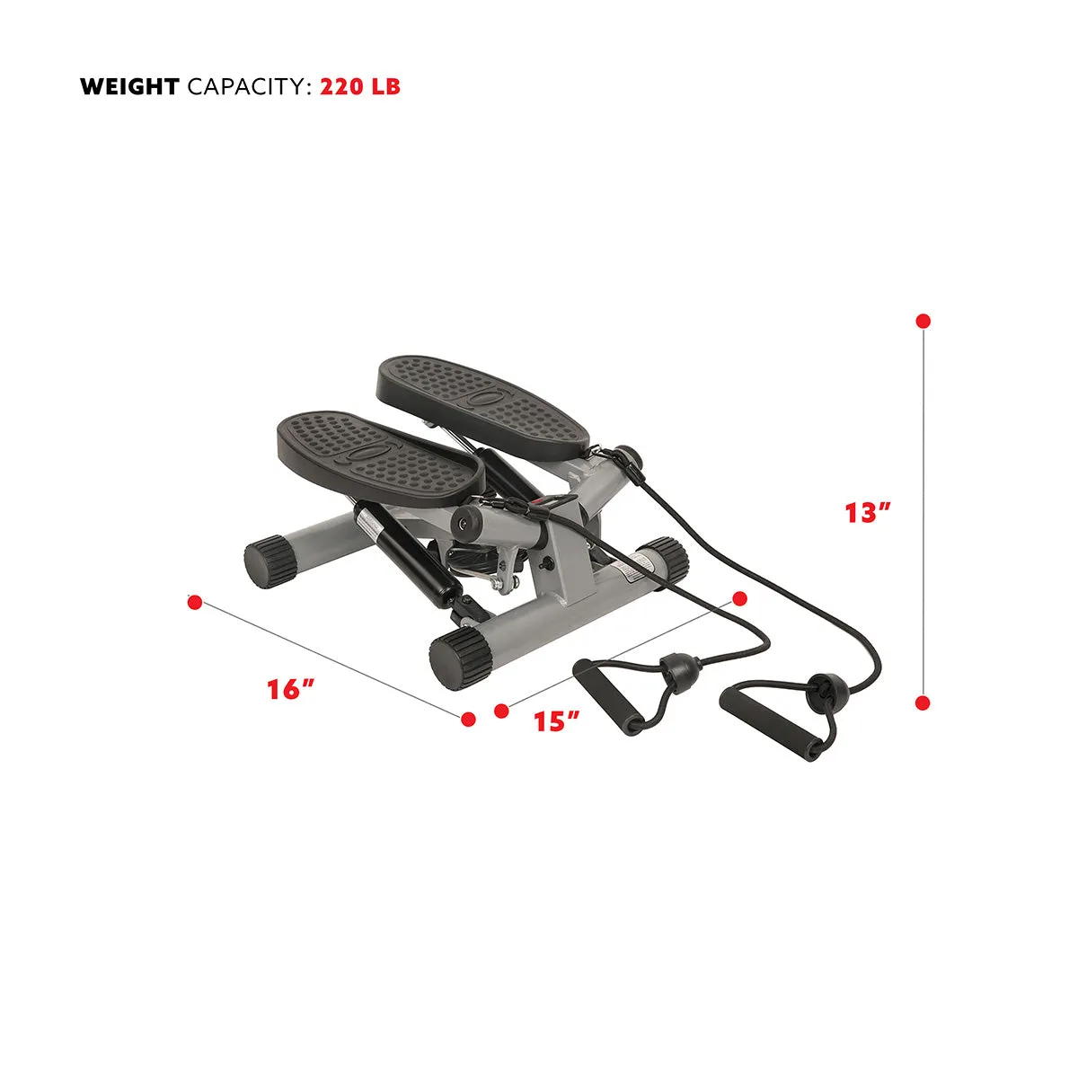 Twisting Stair Stepper Step Machine w/ Resistance Bands and LCD Monitor