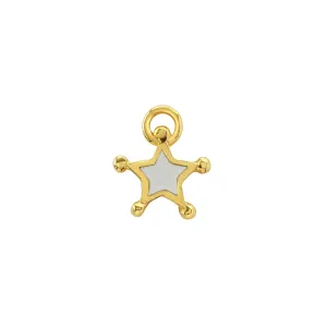 White Enamel Star Charm